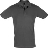 SOLS Heren Perfect Pique Korte Mouw Poloshirt (Donkergrijs)