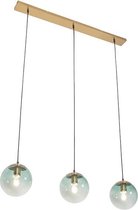 QAZQA pallon - Art Deco Hanglamp eettafel voor boven de eettafel | in eetkamer - 3 lichts - L 1000 mm - Groen - Woonkamer | Slaapkamer | Keuken