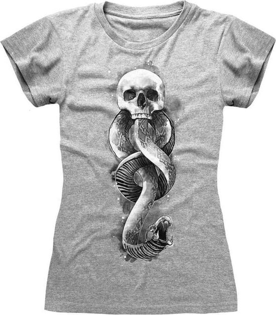 Harry Potter - Dark Arts Snake Fitted T-Shirt Grijs
