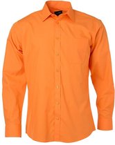James and Nicholson Heren Longsleeve Poplin Shirt (Oranje)