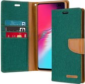 Samsung Galaxy S10 Plus Denim Bookcase - Groen - Spijkerstof - Portemonnee hoesje