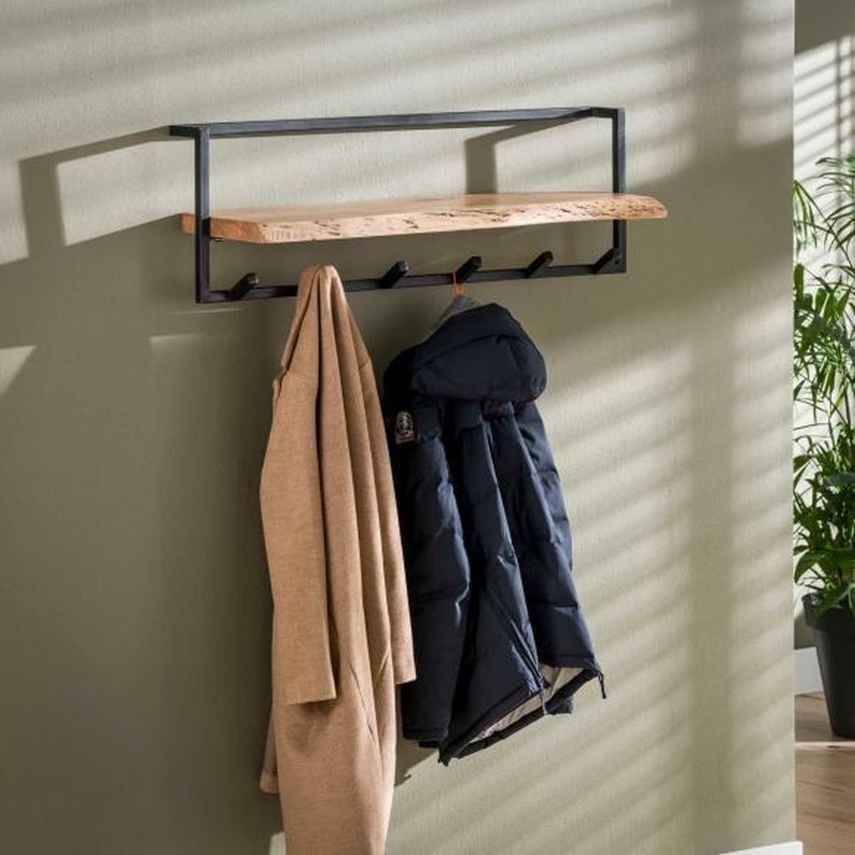AnLi Style AnLi-Style Kapstok Sjimmie shelve 6 haken Bruin, Zwart