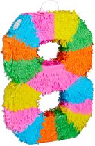 Relaxdays pinata verjaardag getal - piñata zelf vullen - getallen van 0 tot 9 - gekleurd - 8