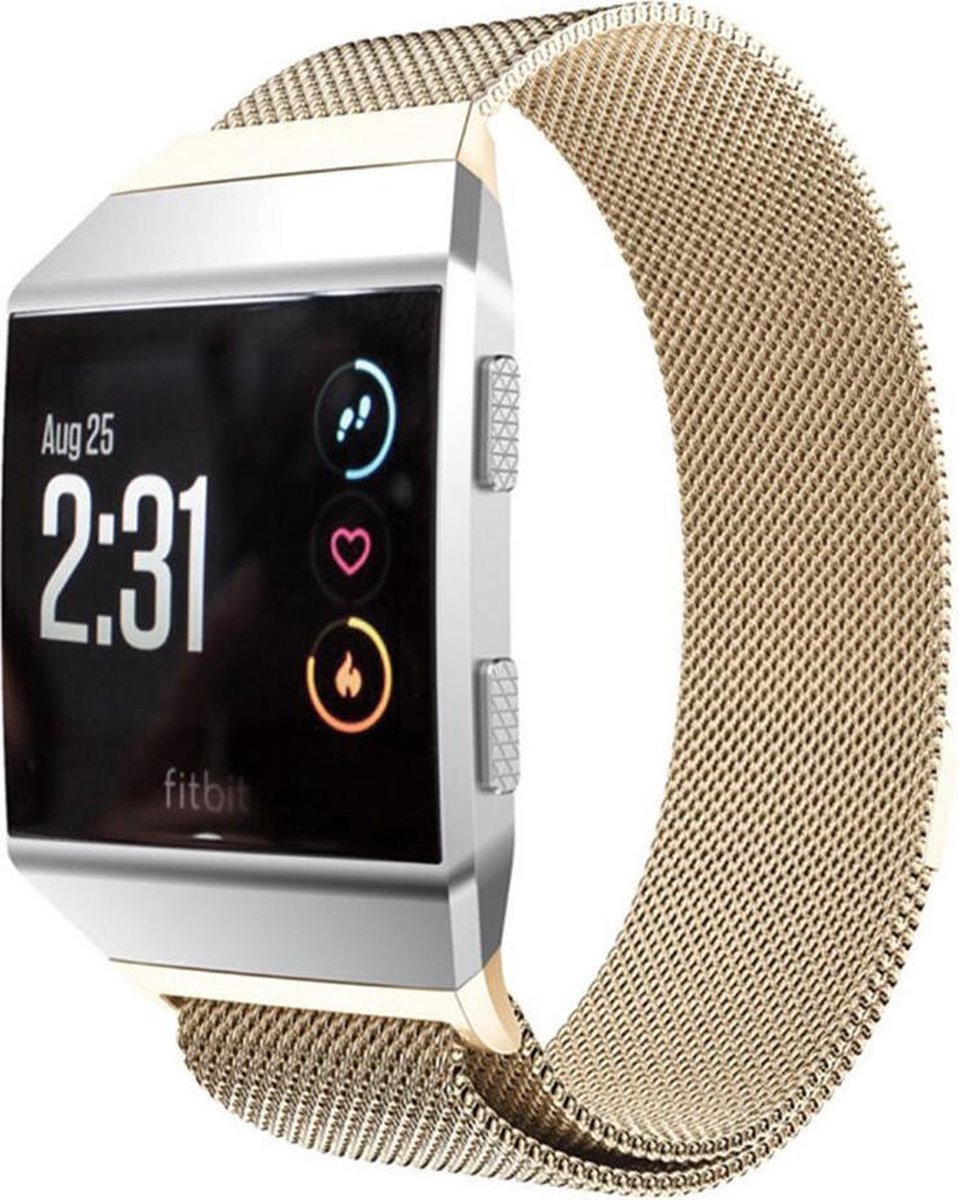Shop4 - Fitbit Ionic Bandje - Metaal Vintage Goud