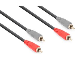 Vonyx RCA kabel voor audioverbindingen bij versterker, mixer, cd speler, etc. - 3 meter