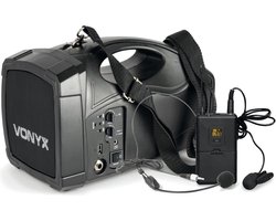 Portable speaker - Vonyx ST012 draagbare speaker met Bluetooth - Incl. draadloze headset microfoon