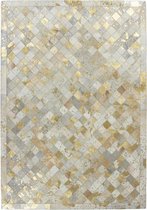 Beige Grijs vloerkleed - 120x170 cm  -  A-symmetrisch patroon Geruit - Modern