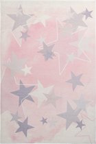 Modern kinderkamer-vloerkleed Stars - Roze - 160x230 cm