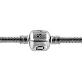 Quiges - Slangenarmband 3 mm met 4.2 schroefdraad systeem voor kralen beads - 21 cm - PB013
