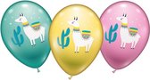 12x stuks Lama/alpaca thema ballonnen - Dieren thema feestartikelen/versieringen