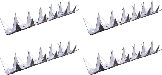 4x stuks metalen anti klimstrips met scherpe punten - 1 meter -  veiligheidsartikelen -... | bol.com