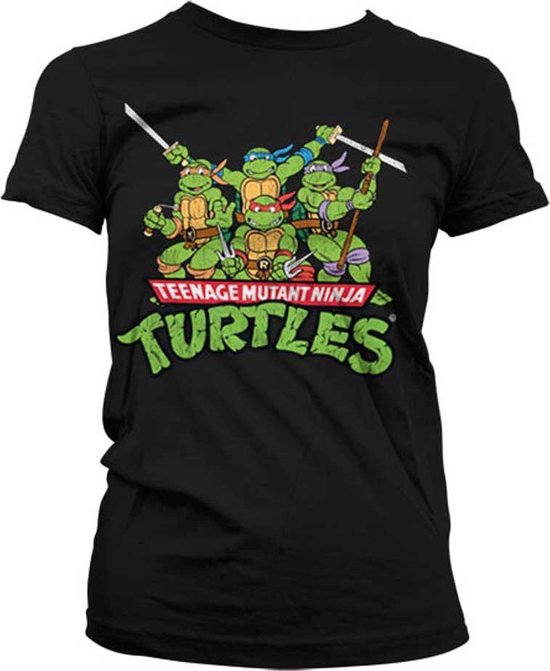Teenage Mutant Ninja Turtles Dames Tshirt -2XL- Turtles Distressed Group Zwart