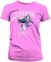 DC Comics Supergirl Dames Tshirt -M- Metropolis Distressed Roze