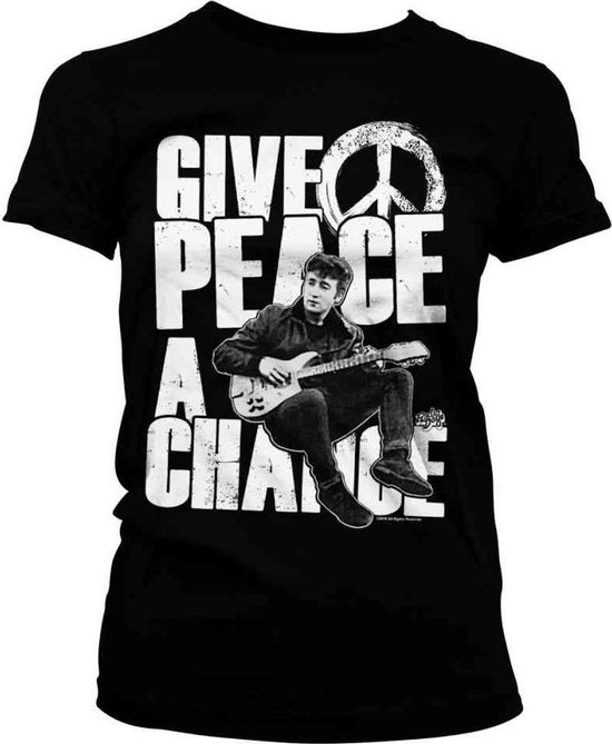 John Lennon Men's T-Shirt - Rainbows, Love & Peace Design, Light Blue Cotton Tee, Regular Fit