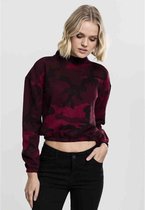 Urban Classics Crop Sweater/Trui -S- Camo Turtleneck Crew Rood