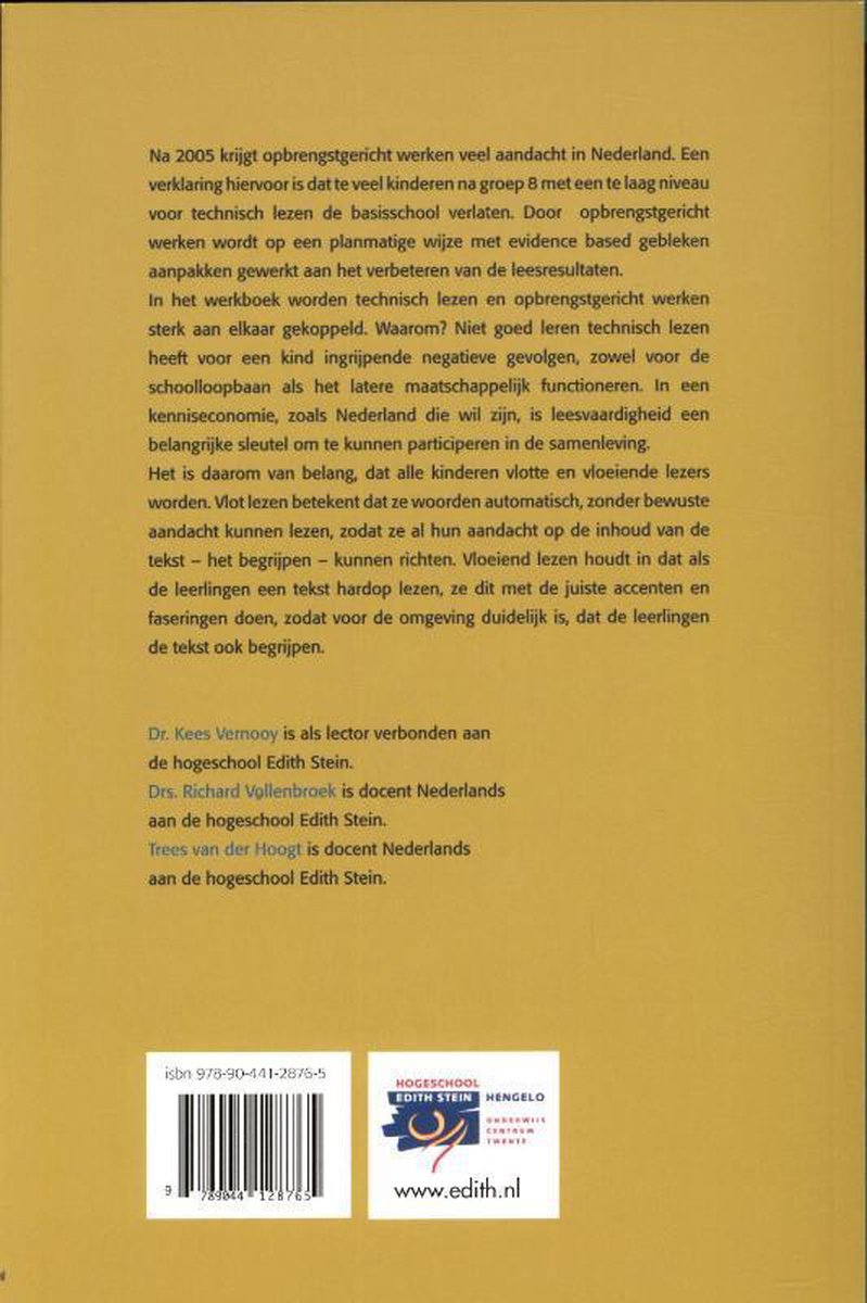 Opbrengstgericht werken: vlot en vloeiend lezen - back cover