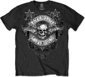 Avenged Sevenfold Heren Tshirt -S- Stars Flourish Zwart