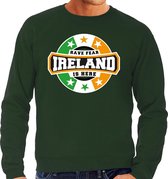 Have fear Ireland is here / Ierland supporter sweater groen voor heren L