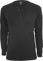 Urban Classics - Basic Henley Longsleeve shirt - L - Zwart