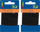 2x Zwarte hobby elastieken van 0,8 mm x 5 meter - Zelf kleding/mondkapjes maken