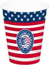 16x grandes tasses de fête / fête XXL à thème USA - Contenu: 700 ml - Articles de fête / décoration américains