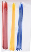 150x stuks kabelbinders / bundelbanden / tiewraps - 25 cm - rood/geel/blauw - bundelbanden - tiewraps / tie ribs / kabelbinders