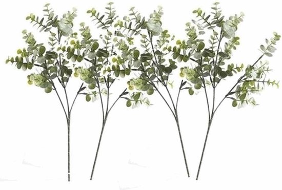 4x stuks kunstplant Eucalyptus takken 65 cm grijs/groen - namaak planten takken bol.com