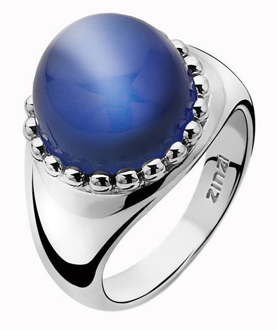 ZINZI zilveren ring blauw ZIR792B