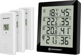 Bol.com Bresser Temeo Thermo- en Hygrometer Zwart incl. 3 Sensoren voor Binnen en Buiten aanbieding