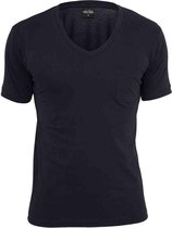 Urban Classics Heren Tshirt -2XL- V-Neck Pocket Blauw