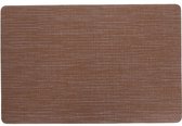 2x Rechthoekige placemats vinyl bruin 29 x 44 cm - Placemats/onderleggers - Keukenbenodigdheden - Tafeldecoratie
