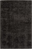 Hoogpolig effen vloerkleed Emilia - antraciet - 80x150 cm