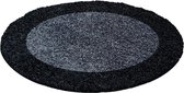 Hoogpolig vloerkleed Life - antraciet - grijs - rond 160 cm