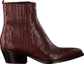 Notre-V 05a-201 Enkellaarsjes - Enkelboots - Dames - Cognac - Maat 37