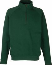 Fruit Of The Loom Heren Ritssluiting Neck Sweatshirt (Bottle Groen)