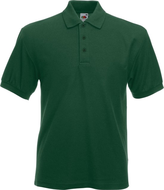 Fruit Of The Loom Heren 65/35 Heavyweight Piqué Poloshirt Korte Mouwen. (Fles Groen) XL