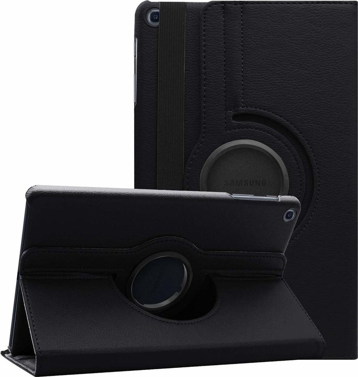 360Â° Draaibaar Zwart Book Case Tablethoes voor Samsung Tab A 10.1 (2019) (T515) -2 kijkstanden - Kunstleer