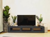 Betonlook TV-Meubel open vakken | Black Steel | 180x40x40 cm (LxBxH) | Betonlook Fabriek | Beton ciré