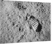 Astronaut footprint (voetafdruk op maanoppervlak) - Foto op Plexiglas - 80 x 60 cm