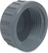 Mega Eindkap PVC-U 1 1/4" binnendraad 10bar grijs type vlak