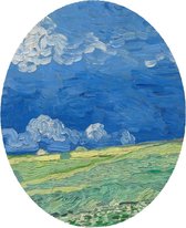 Korenveld onder onweerslucht, Vincent van Gogh - Foto op Behangcirkel - ⌀ 100 cm