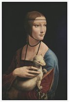 De dame met de hermelijn, Leonardo da Vinci - Foto op Akoestisch paneel - 100 x 150 cm