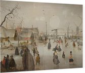 IJsvermaak, Hendrick Avercamp - Foto op Plexiglas - 80 x 60 cm