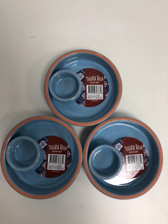 Tapas schaaltjes lichtblauw (set van 3)