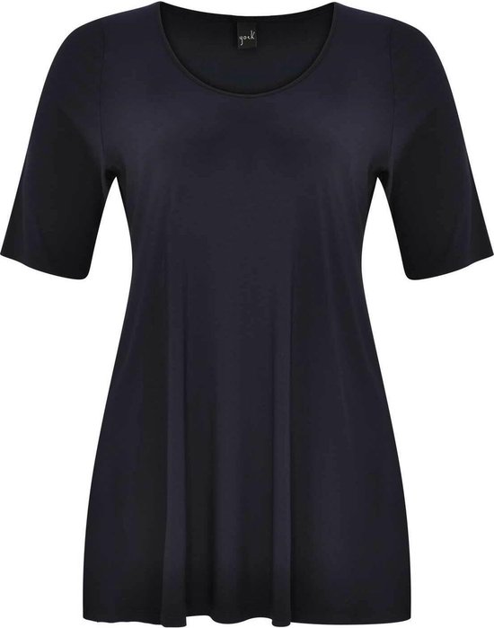 Yoek | Grote maten - dames t-shirt korte mouw - donkerblauw