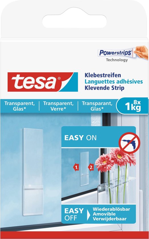 16x Tesa Powerstrips voor spiegels/ruiten klusbenodigdheden - Klusbenodigdheden - Huishouden - Plakstrips/powerstrips - Dubbelzijdig - Zelfklevend - Tape/strips/plakkers - Tesa
