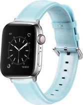 Apple Watch 40MM / 38MM Bandje Echt Leer met Gespsluiting Lichtblauw