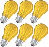 6 stuks Osram LEDlamp gekleurd E27 1.6W Geel