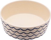 Beco Printed Bowls - Bamboe voerbak/waterbak voor honden - duurzaam & trendy - 5 Kleuren in 2 maten - Kleur: Golven, Maat: Small - 800 ml