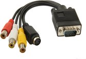 Let op type!! VGA naar S-Video AV RCA TV Converter Kabel Adapter met 2 Audio kabels
